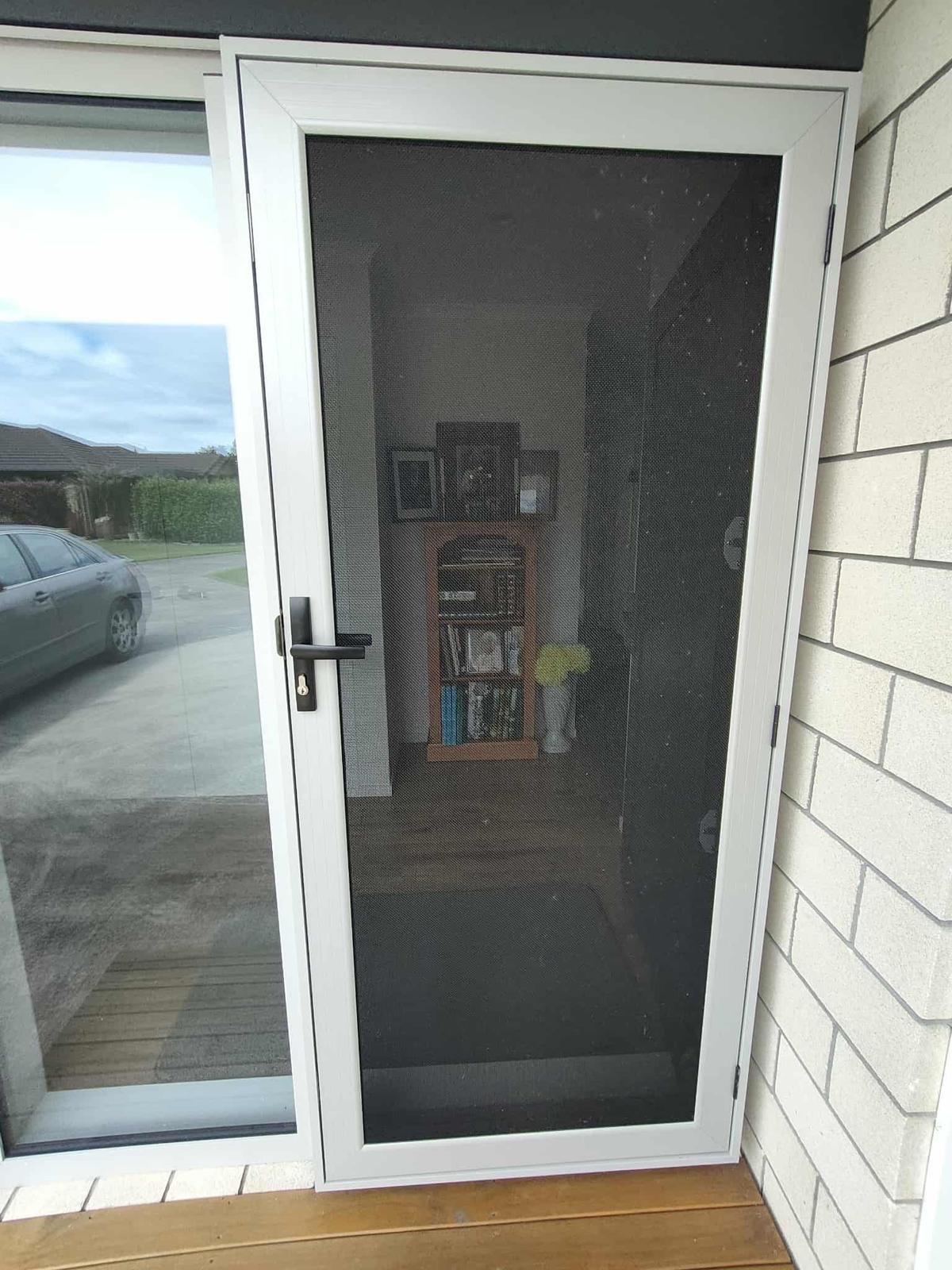 Security insect screen door