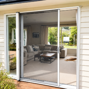 Retractable fly screen door at window dresser north shore